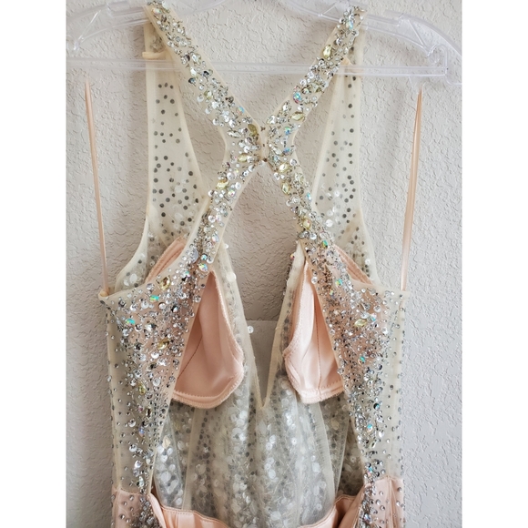 Rhinestone beaded mesh gown - Picture 11 of 15